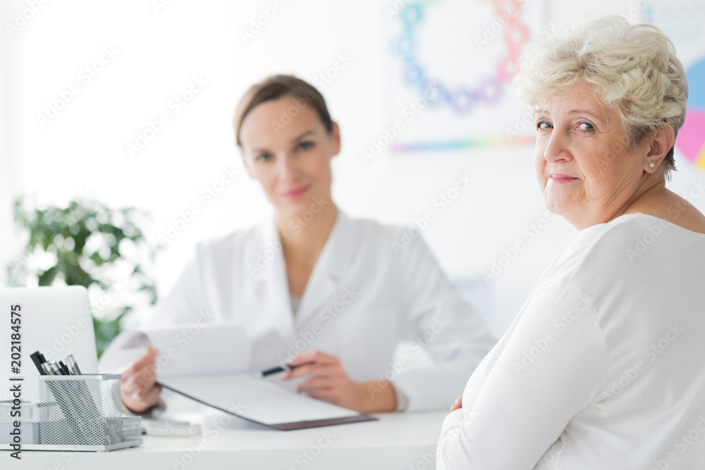 Smiling dietician's patient Smiling dietician's patient