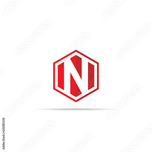 Free Download Letter N logo icon in polygon hexagonal shape concept design. business corporate logo template element. vector illustration. - GFXLoad