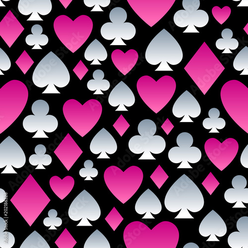Playing cards suits seamless pattern.