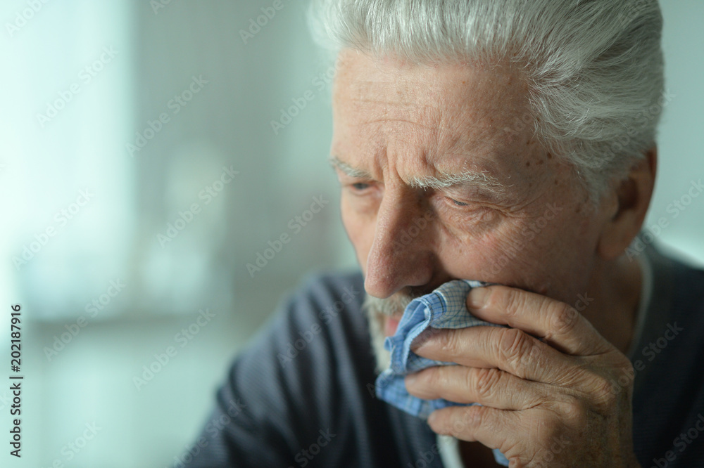Portrait of sick senior man posing Portrait of sick senior man posing