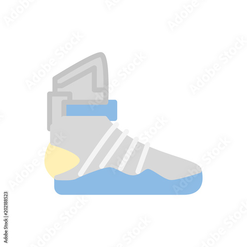 High sneakers shoes clothes flat icon vector