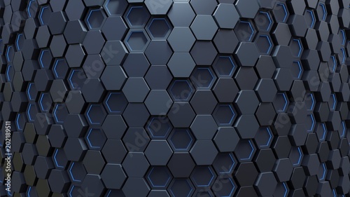 Light blue hexagon abstract background. 3d rendering © Vanit่jan