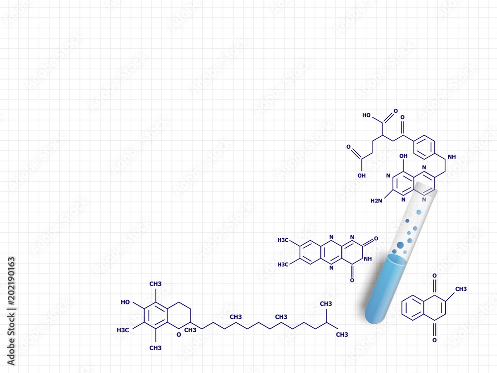 Test tube and chemistry formula on grid background represents medical and health care concept. Technology Background. Vector Illustration. Test tube and chemistry formula on grid background represents medical and health care concept. Technology Background. Vector Illustration.