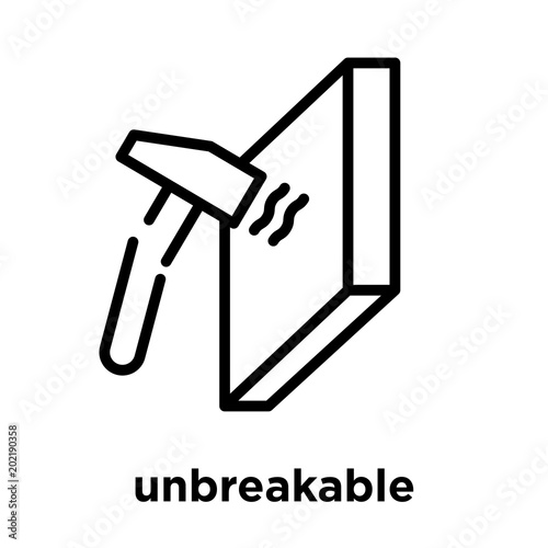 unbreakable icon isolated on white background