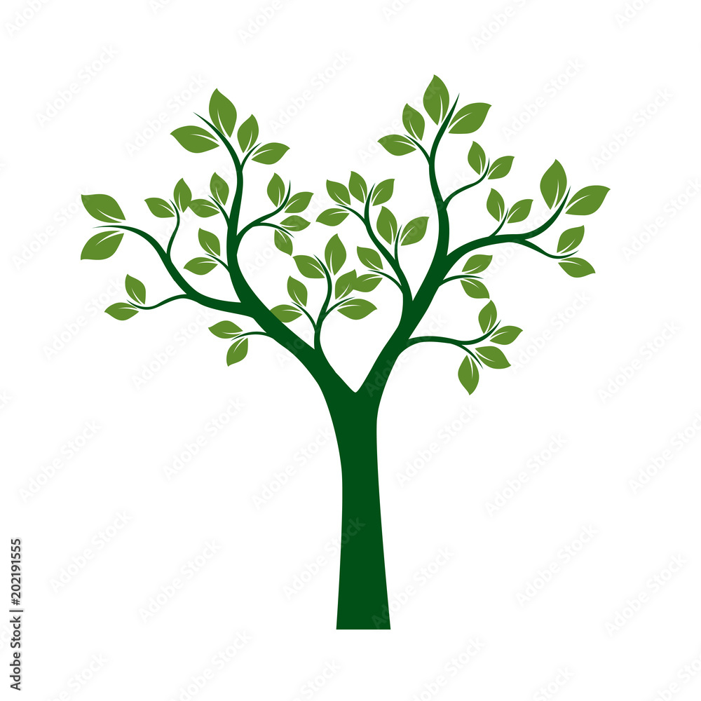 Green Spring Tree. Vector Illustration. Green Spring Tree. Vector Illustration.