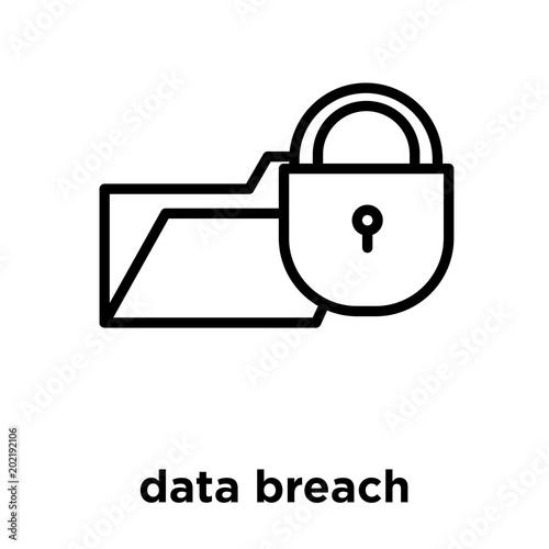 data breach icon isolated on white background