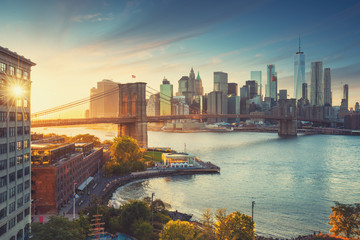 Fototapete Manhattan Manhattan Skyline im Retro-Stil  © dell