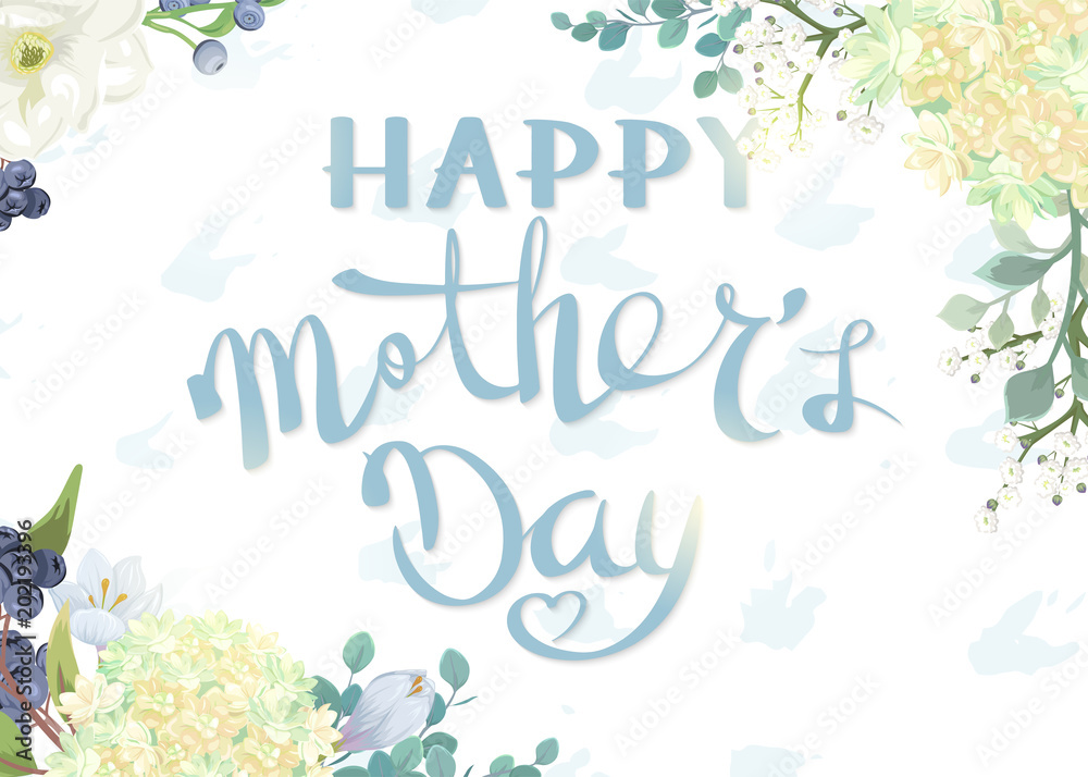 Obraz premium Happy Mother's Day. Congratulatory banner with flowers