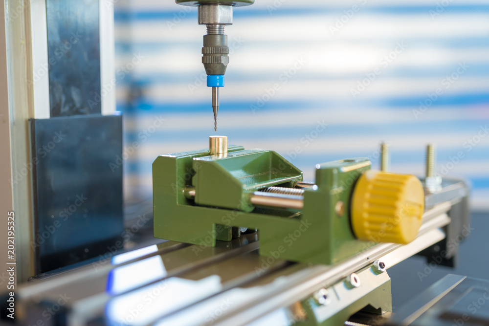 CNC milling machine processing plastic detail.Cutting plastic  modern processing