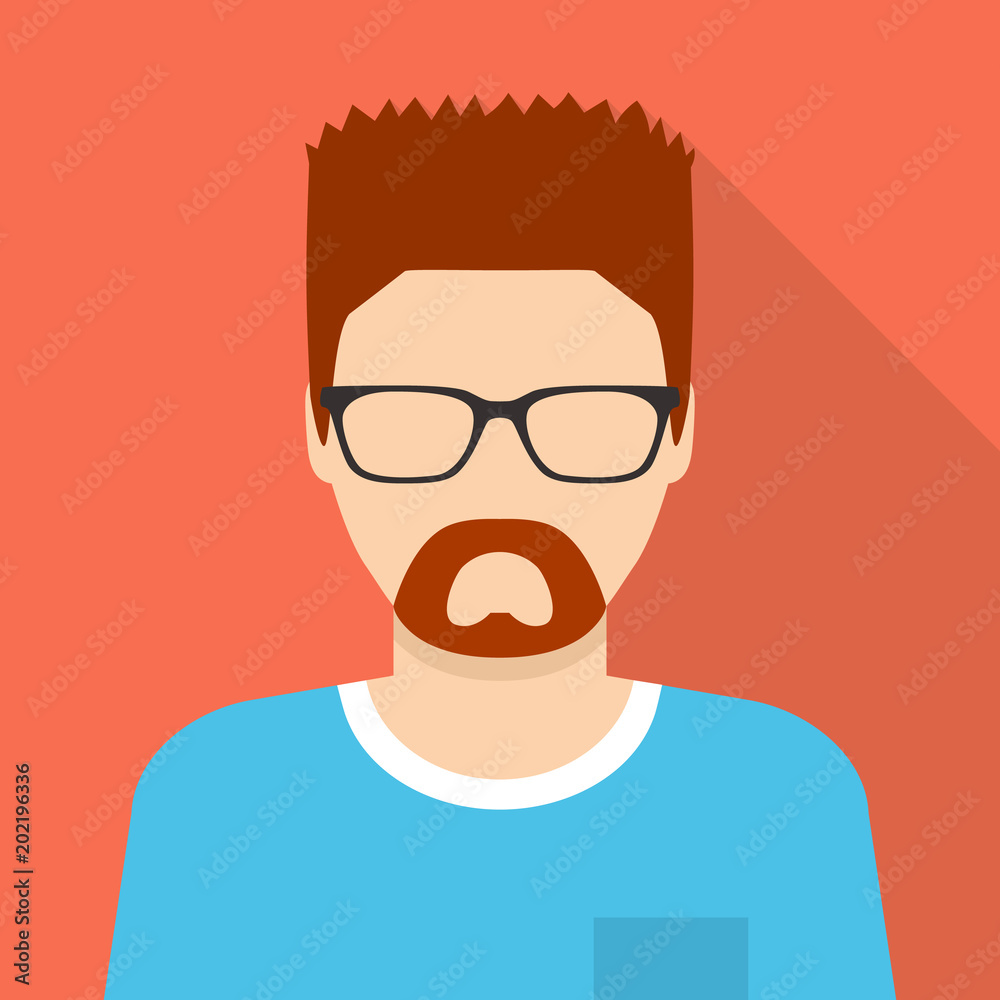Man in glasses icon. Flat illustration of man in glasses vector icon for web Man in glasses icon. Flat illustration of man in glasses vector icon for web