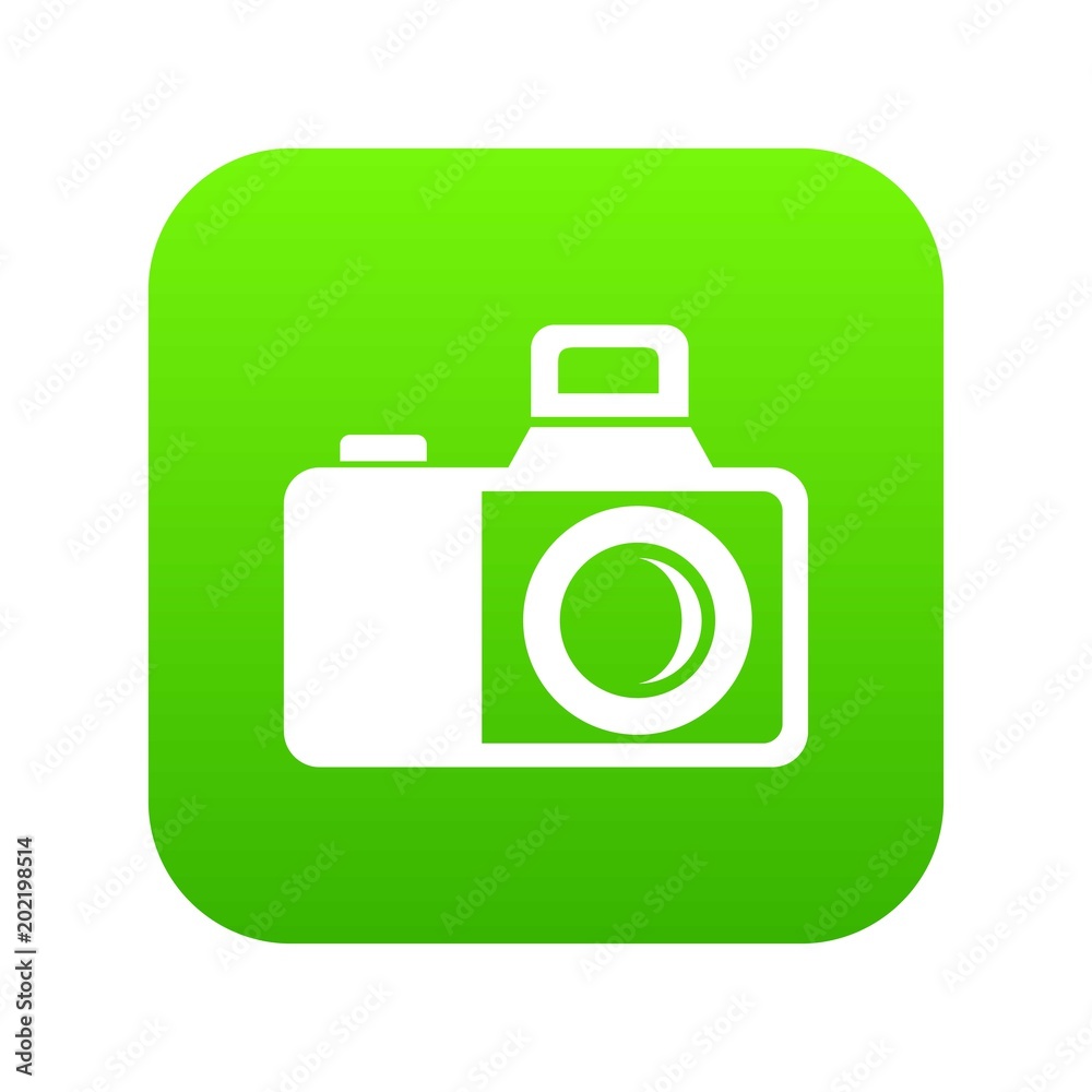 Photocamera icon green vector isolated on white background Photocamera icon green vector isolated on white background