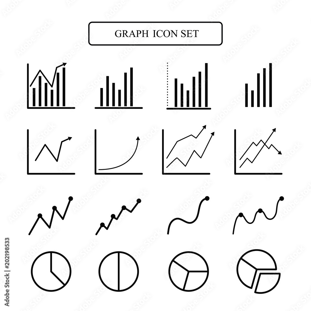 Obraz premium Graph icon set vector
