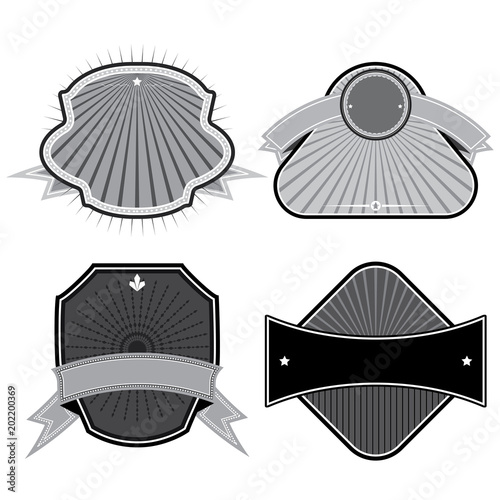 Set of badges ribbons and labels set 10