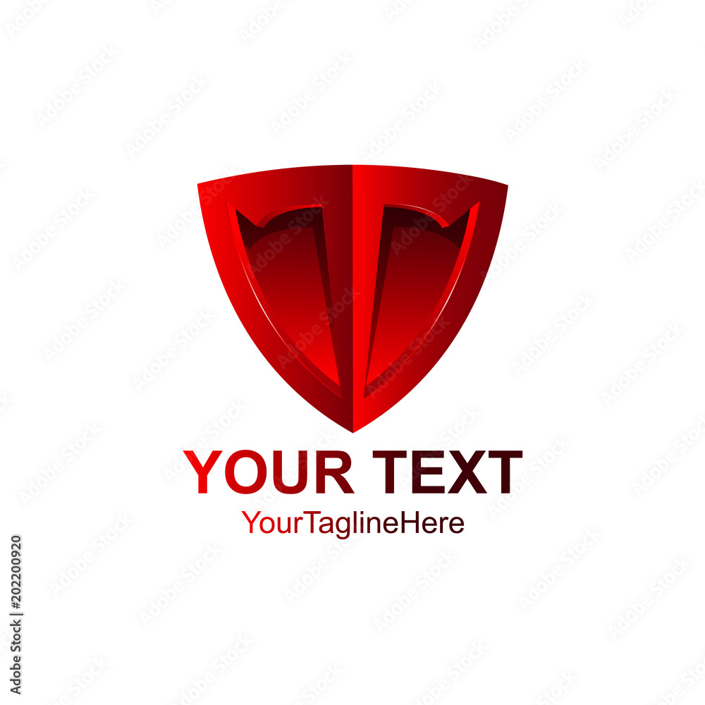 Red shield shape icon. 3D emblem sign isolated on white background. Symbol of security, power, protection. Badge shape shield graphic design Vector illustration Red shield shape icon. 3D emblem sign isolated on white background. Symbol of security, power, protection. Badge shape shield graphic design Vector illustration