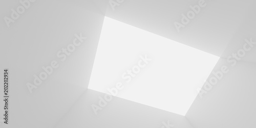 looking up to the sky light abstract futuristic of white space 3d rendering