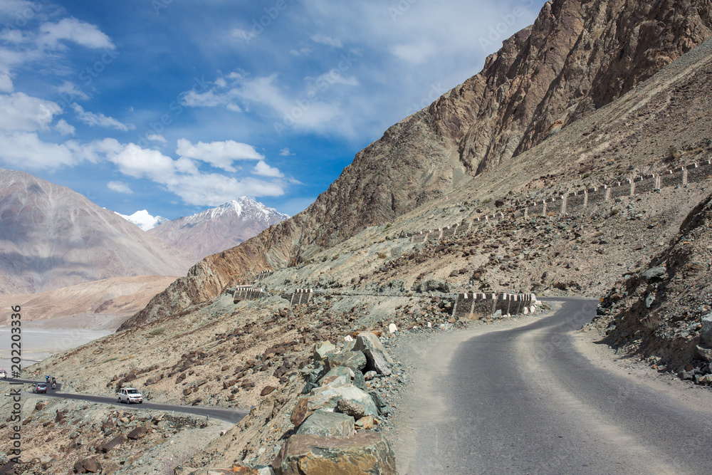 Roads of Ladakh, India. Mountain road in Himalayas Roads of Ladakh, India. Mountain road in Himalayas