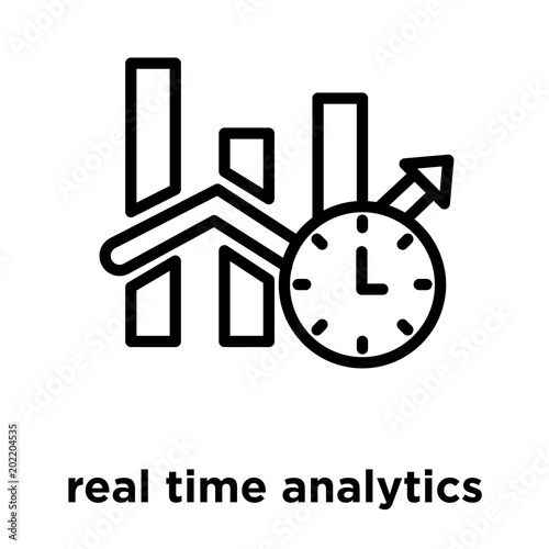real time analytics icon isolated on white background