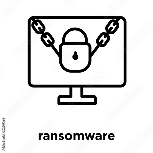 ransomware icon isolated on white background