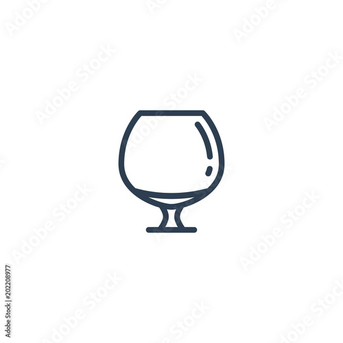 Linear icon of a glass of brandy