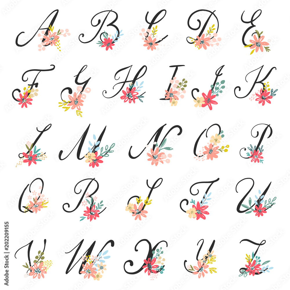 Flowers On Letters at Cheryl Koonce blog