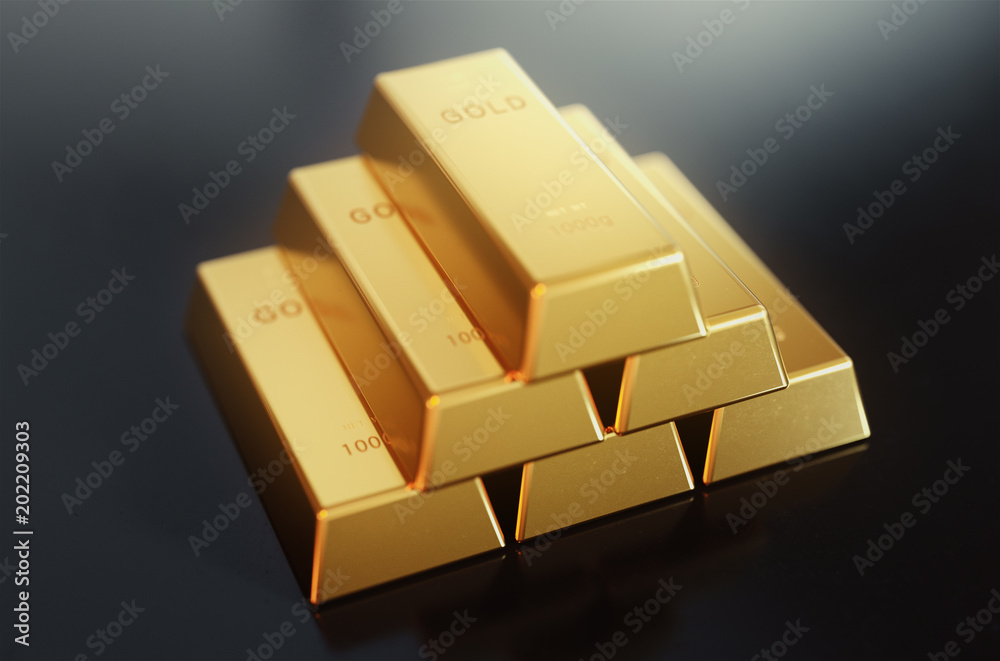Stacked gold bars,golden ingot background.3d rendering. Stacked gold bars,golden ingot background.3d rendering.