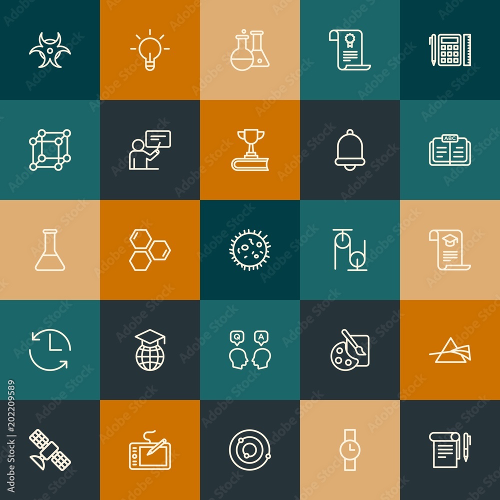 Modern Simple Set of science, time, education Vector outline Icons. Contains such Icons as space, planet, danger, studying, art and more on vintage colors background. Fully Editable. Pixel Perfect. Modern Simple Set of science, time, education Vector outline Icons. Contains such Icons as space, planet, danger, studying, art and more on vintage colors background. Fully Editable. Pixel Perfect.