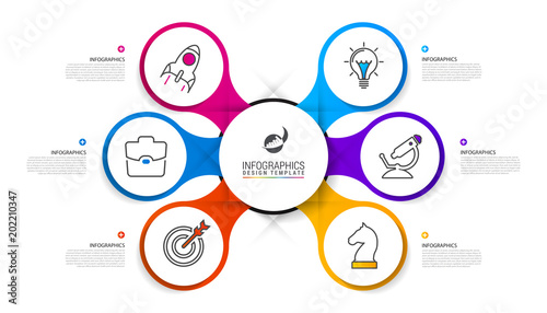 Infographic design template. Business concept with 6 steps