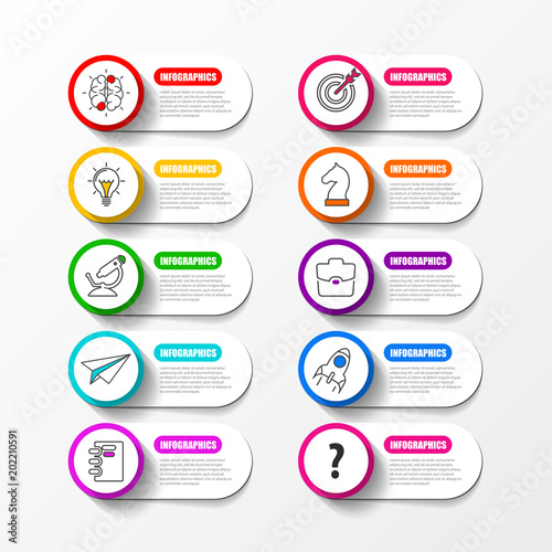 Infographic design template. Business concept with 10 steps