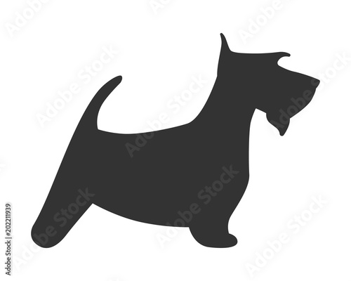 Scotch terrier silhouette dog puppy breed simple icon