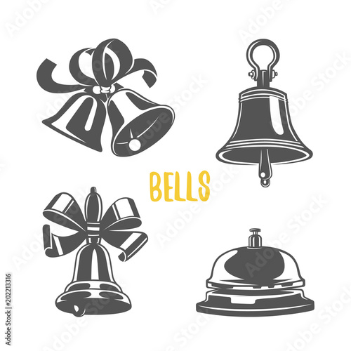 Bell  illustration. Logotypes and badges.