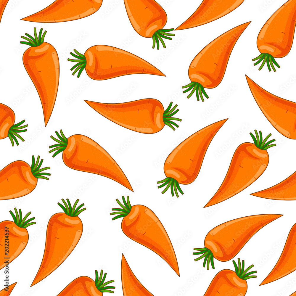 Seamless vector pattern of ripe carrot Seamless vector pattern of ripe carrot