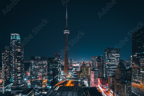 Wallpaper Mural Entire futuristic city skyline view of downtown Toronto Canada