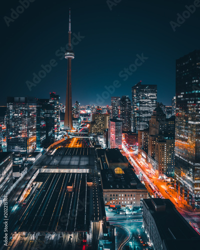 Wallpaper Mural Epic Futuristic Cityscape at Night in Toronto Torontodigital.ca