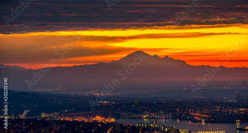 Vancouver Mountain City Sunset