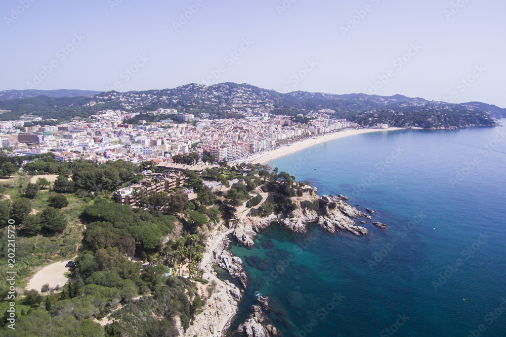 Aerial photo of Lloret de Mar, Catalonia, Spain.