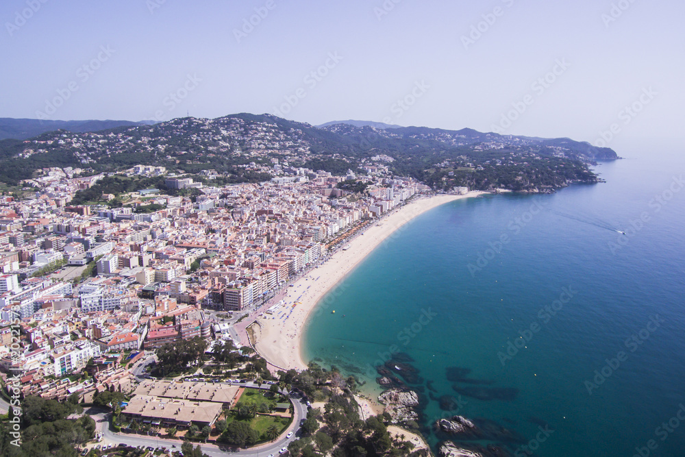 Aerial photo of Lloret de Mar, Catalonia, Spain.