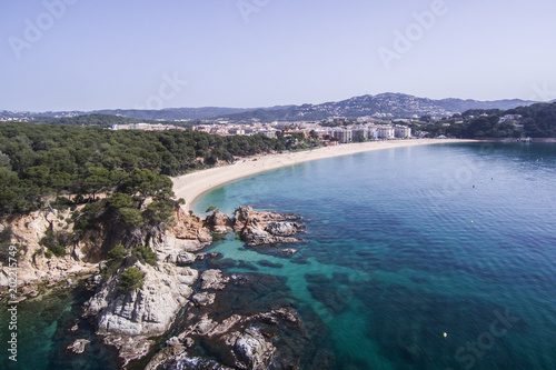 View of the beach Fenals in Lloret de Mar, Costa Brava, Catalonia, Spain. photo