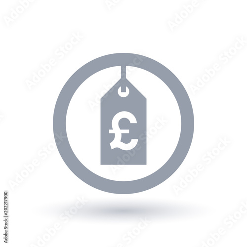 Pound price tag icon - British sale label sign