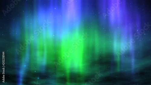 illustration of the northern lights aurora in the sky
