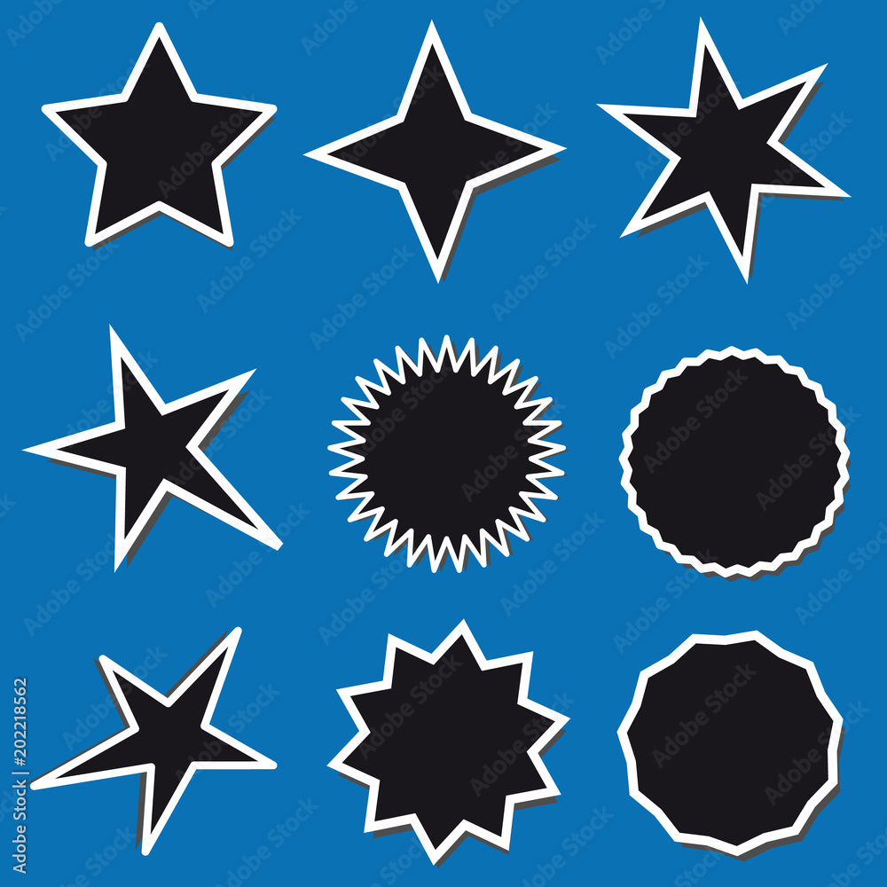 Obraz premium Different Stars Collection - Vector Illustration - Isolated On White Background