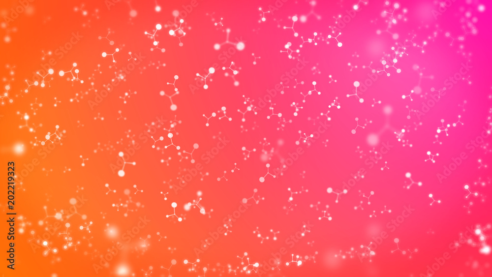 orange  pink molecule connection gradient background