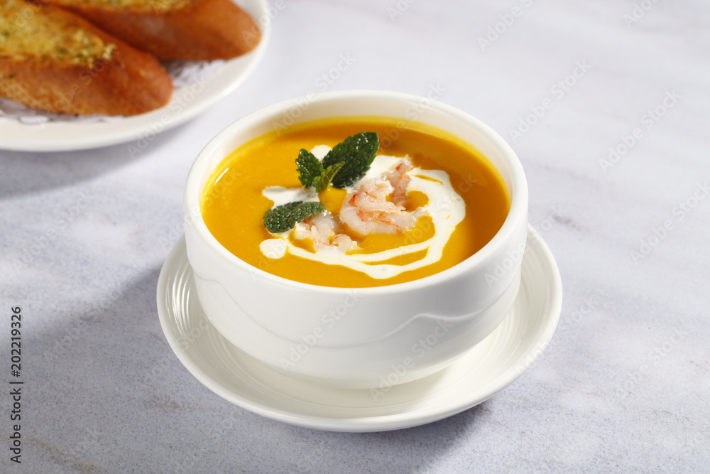 seafood pumpkin soup seafood pumpkin soup