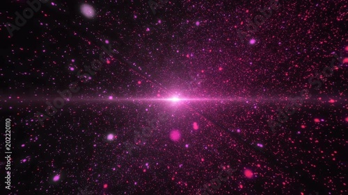 Traveling light  through a Colorful Glowing Particle in the universe 