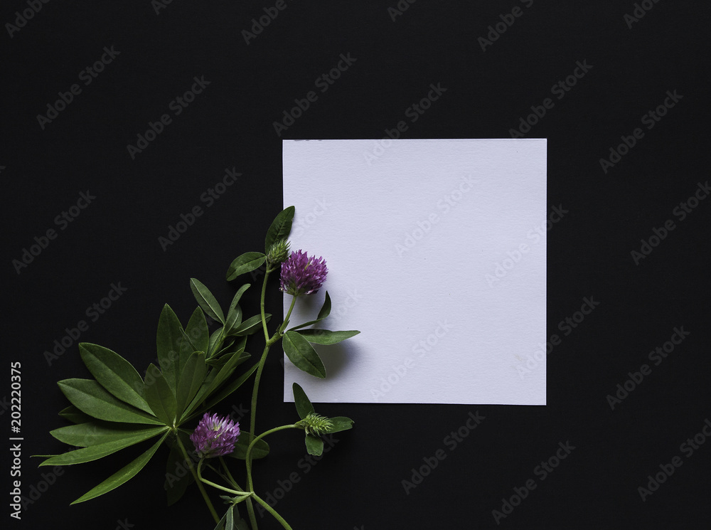 Fototapeta premium Mockup with flowers