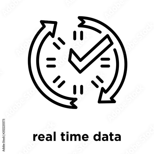 real time data icon isolated on white background