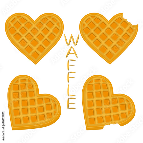 Vector icon illustration logo for set various sweet waffles.