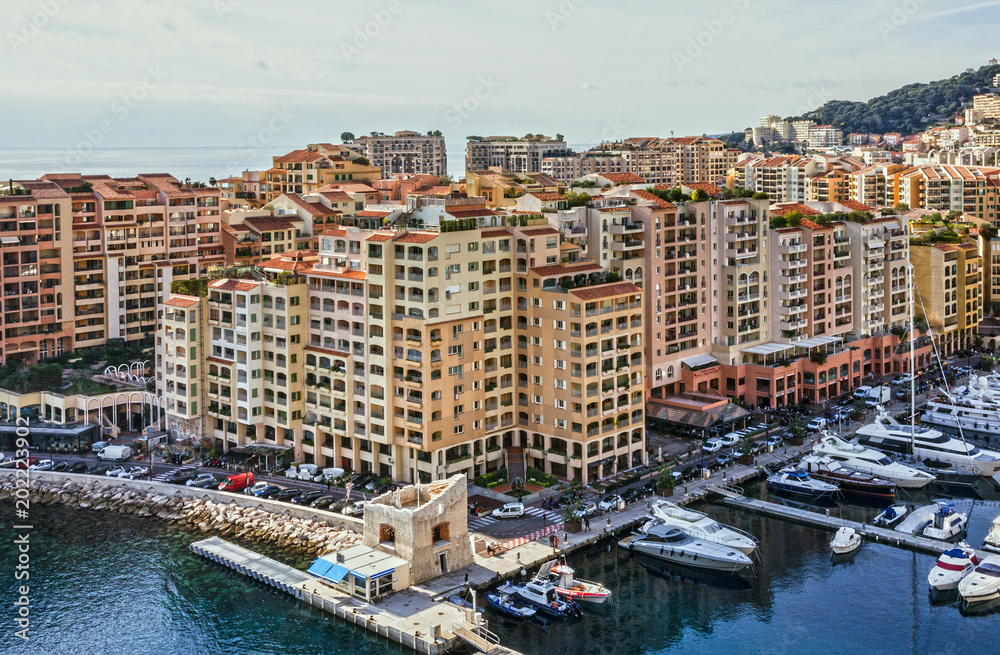 Monaco and Monte Carlo principality. Town marina sea view
