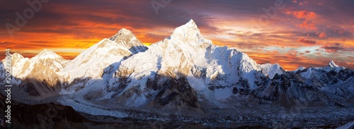 mount Everest sunset panoramic view photo