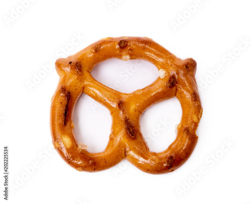  Salty cracker pretzel isolated on white background