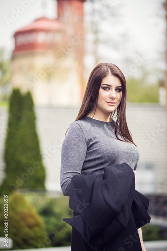 girl posing on street
